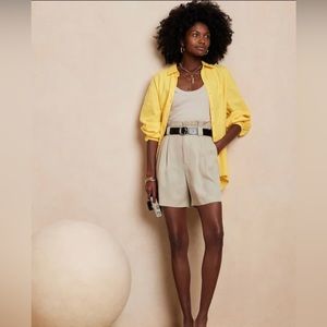 Banana republic tencel tie waist shorts 6